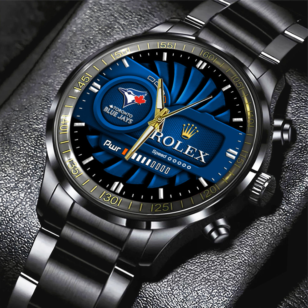 Toronto Blue Jays Black Stainless Steel Watch - MAITM13451
