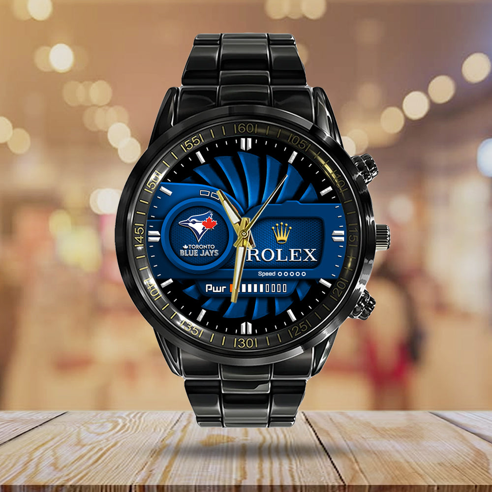 Toronto Blue Jays Black Stainless Steel Watch - MAITM13451