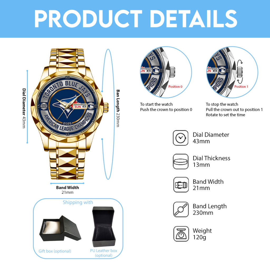 Toronto Blue Jays ALCS 2025 Alloy Luxury Quartz Watch - TMTHU1816