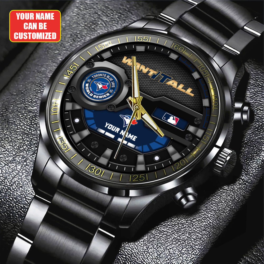 Personalized Toronto Blue Jays World Series 2025 Black Stainless Steel Watch - TANTN18663