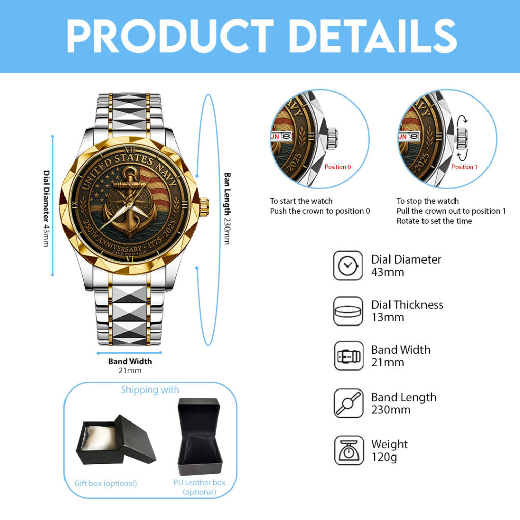 US Navy Alloy Luxury Quartz Watch - TMTHU 291