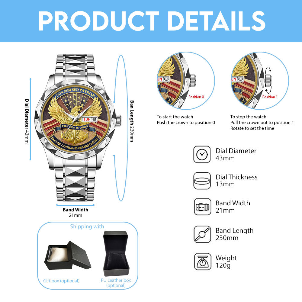 US Navy Alloy Luxury Quartz Watch - MAITM12908