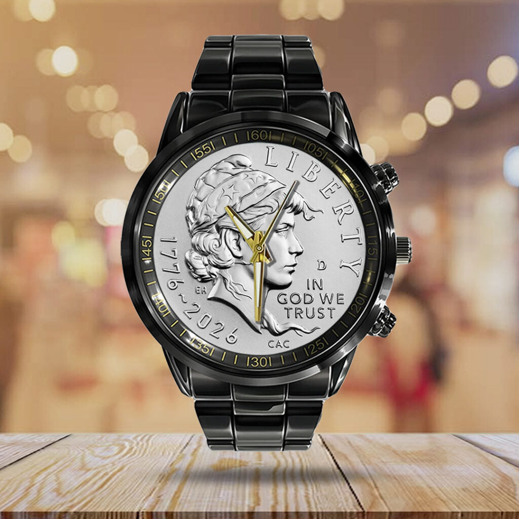 America250 Black Stainless Steel Watch - TANTN21683