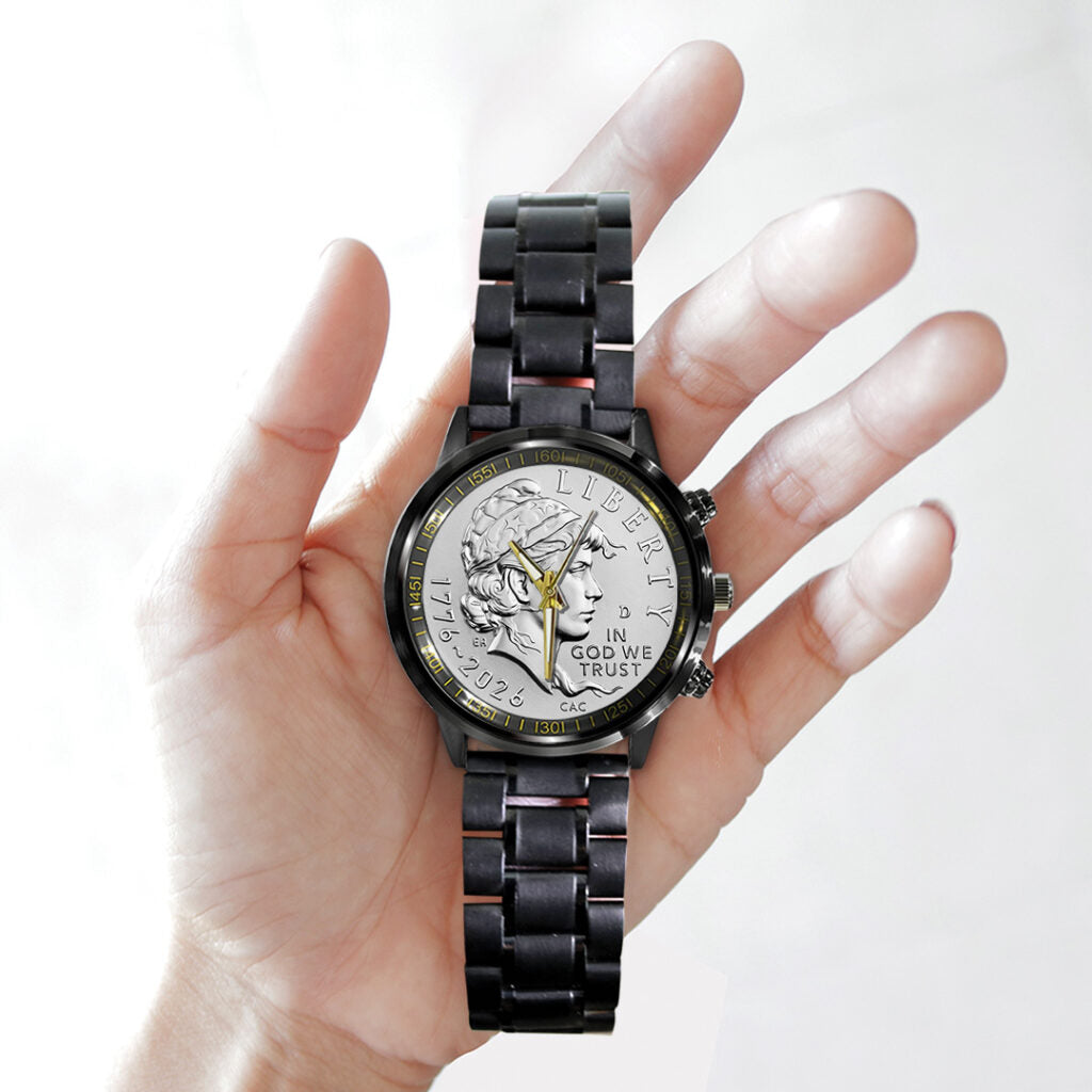 America250 Black Stainless Steel Watch - TANTN21683