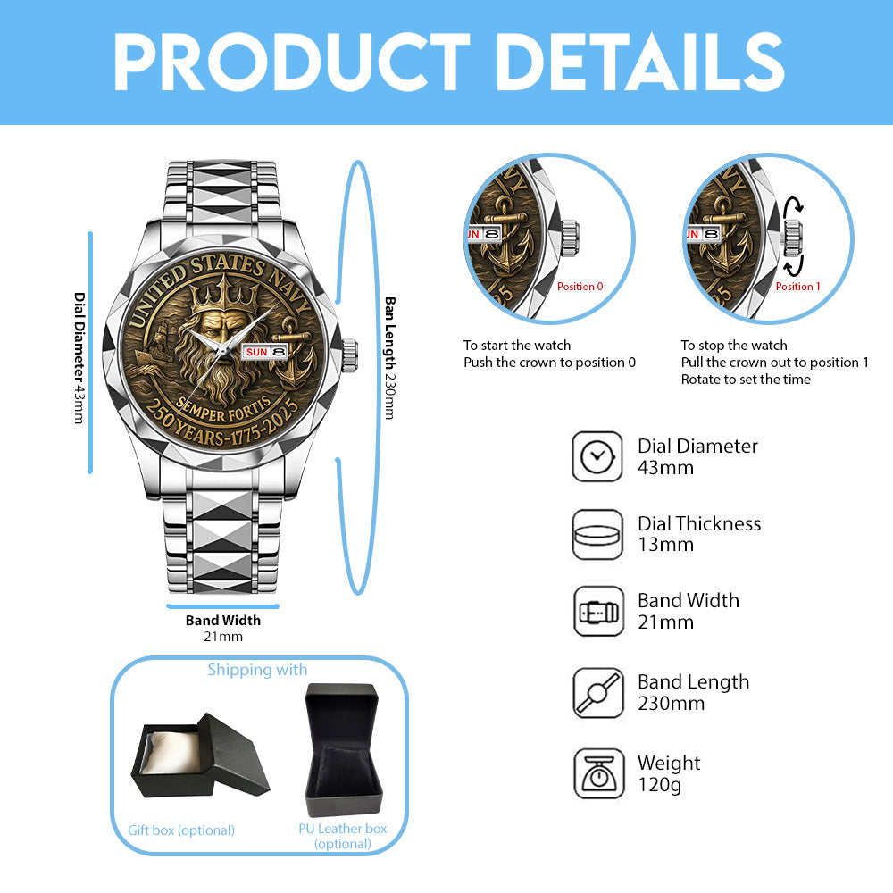 US Navy Alloy Luxury Quartz Watch - TANTN16259