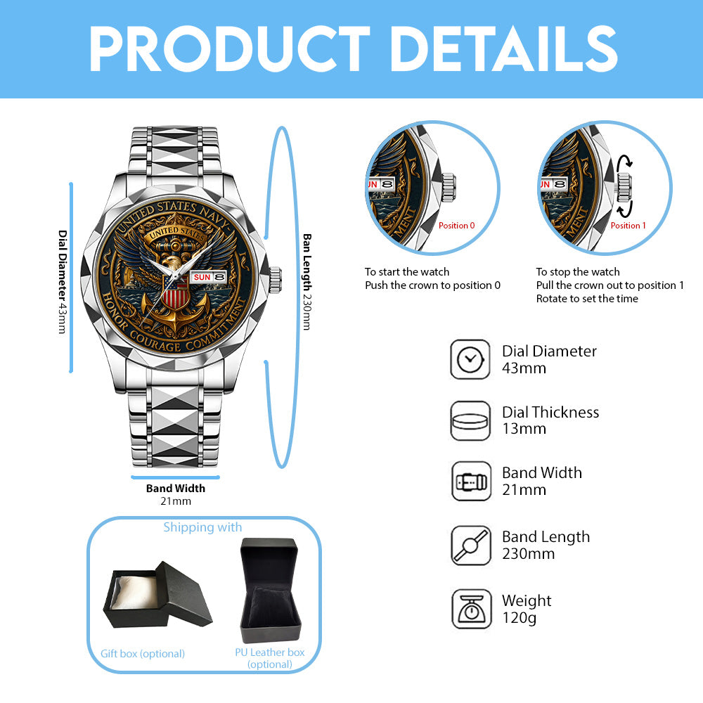 US Navy Alloy Luxury Quartz Watch - TANTN19041