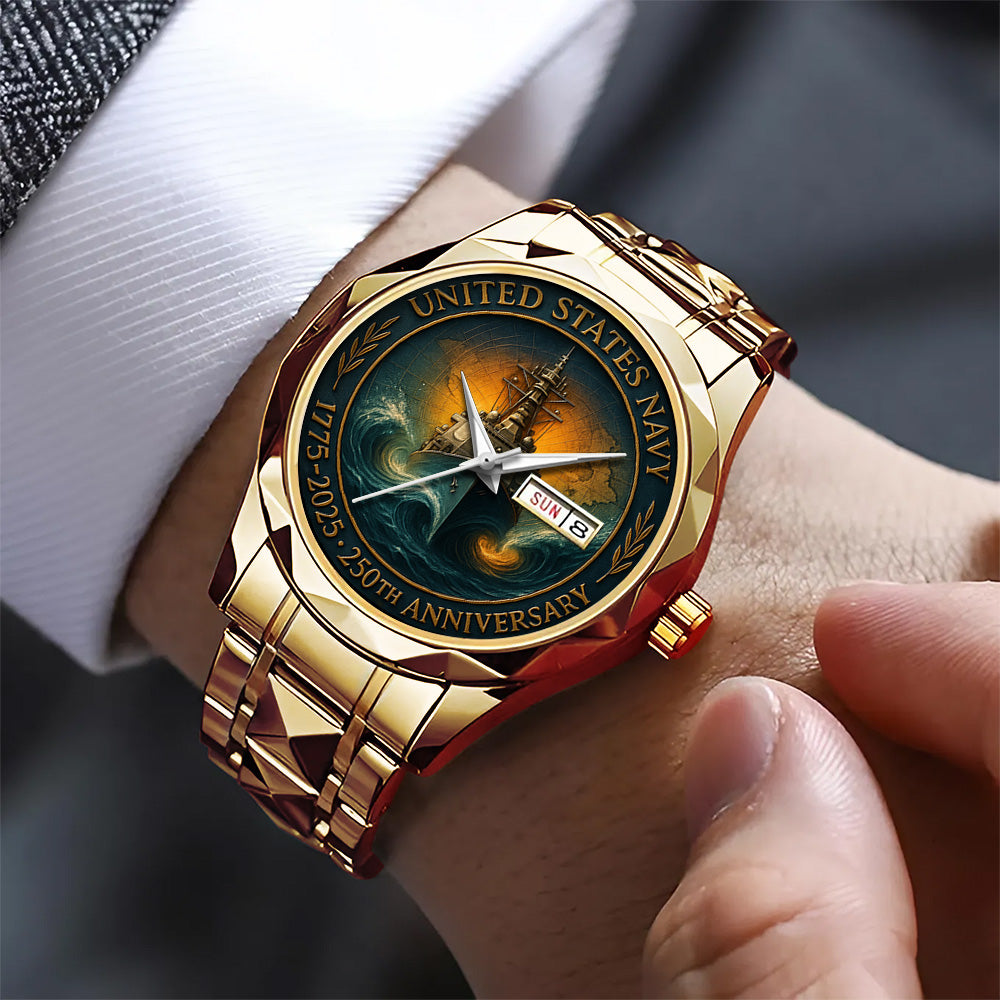 US Navy 250th Anniversary Alloy Luxury Quartz Watch - TANTN17540