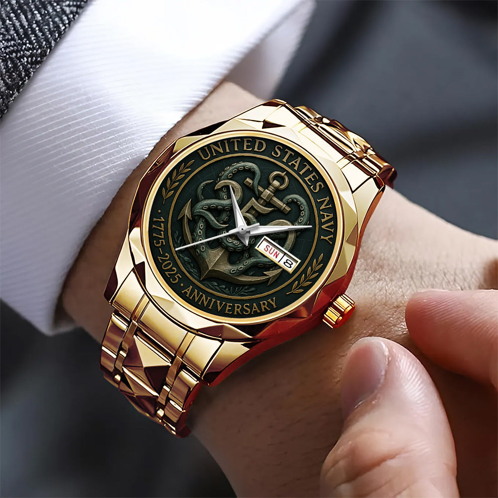 US Navy 250th Anniversary Alloy Luxury Quartz Watch - TANTN17542
