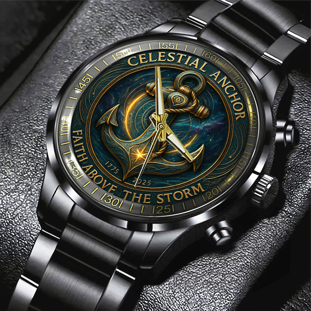 US Navy 250th Anniversary Black Stainless Steel Watch – TANTN17325