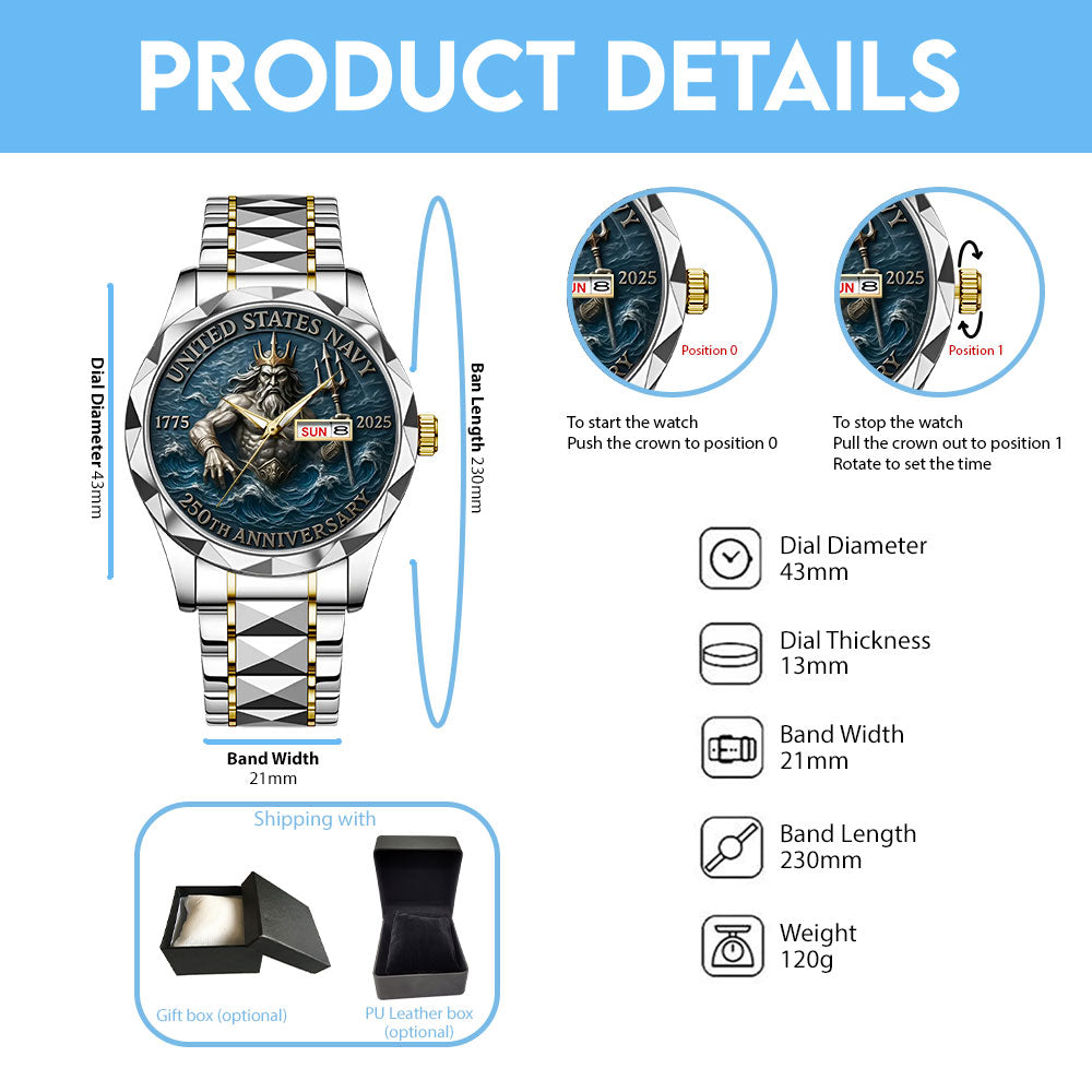 US Navy Alloy Luxury Quartz Watch - TANTN 14633