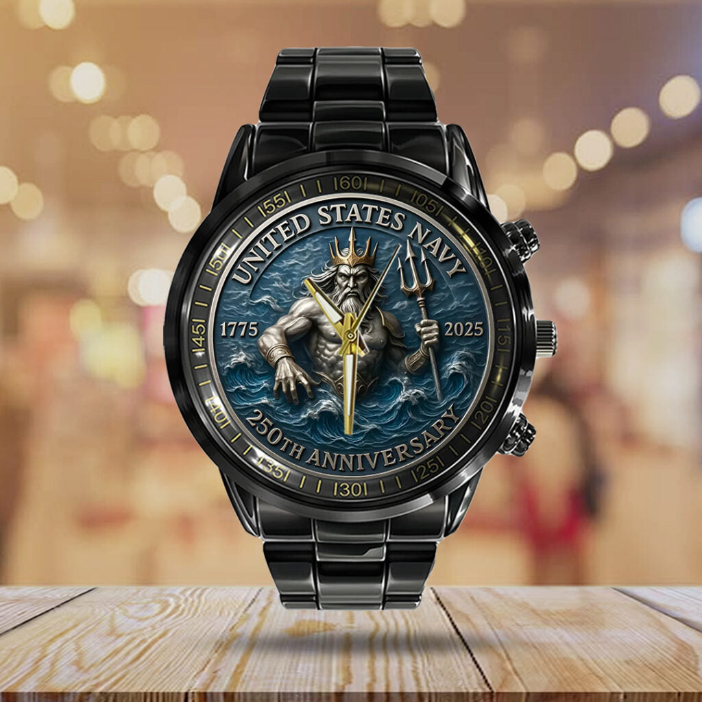 US Navy Black Stainless Steel Watch - TANTN15893