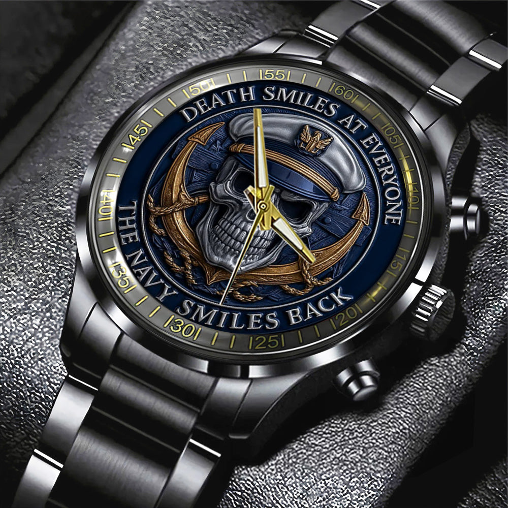 US Navy Black Stainless Steel Watch - TANTN15901