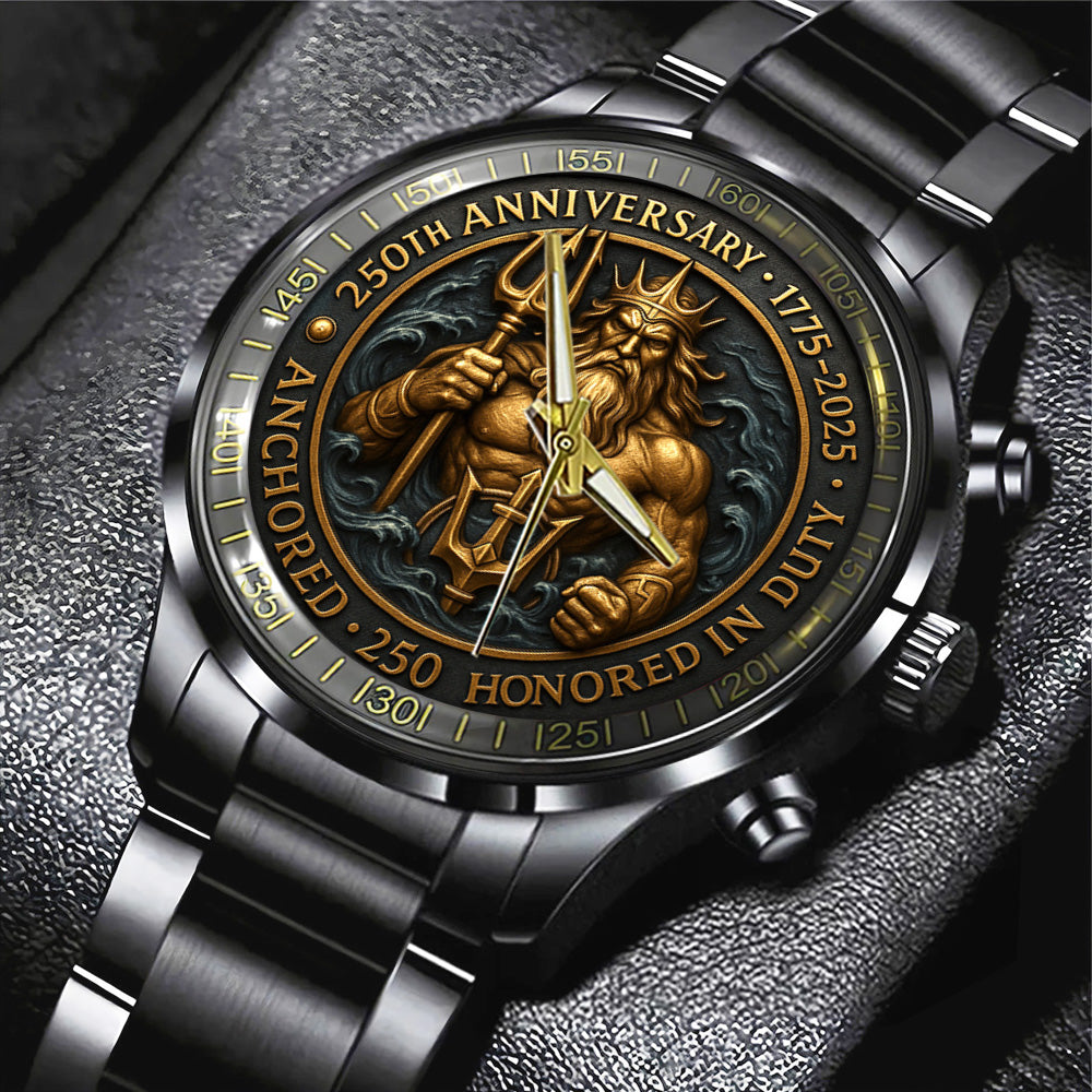 US Navy Black Stainless Steel Watch - TANTN15986