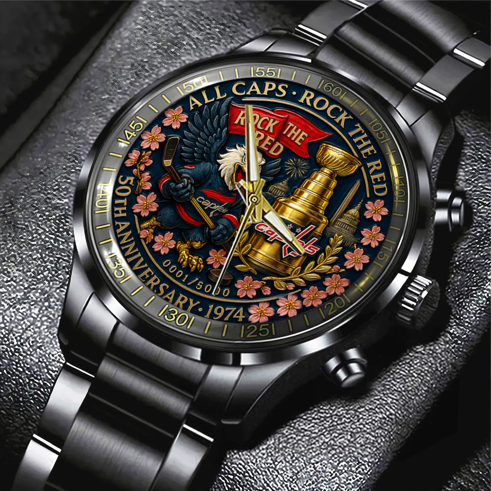 Washington Capitals 50 Years Black Stainless Steel Watch - TANTN17827
