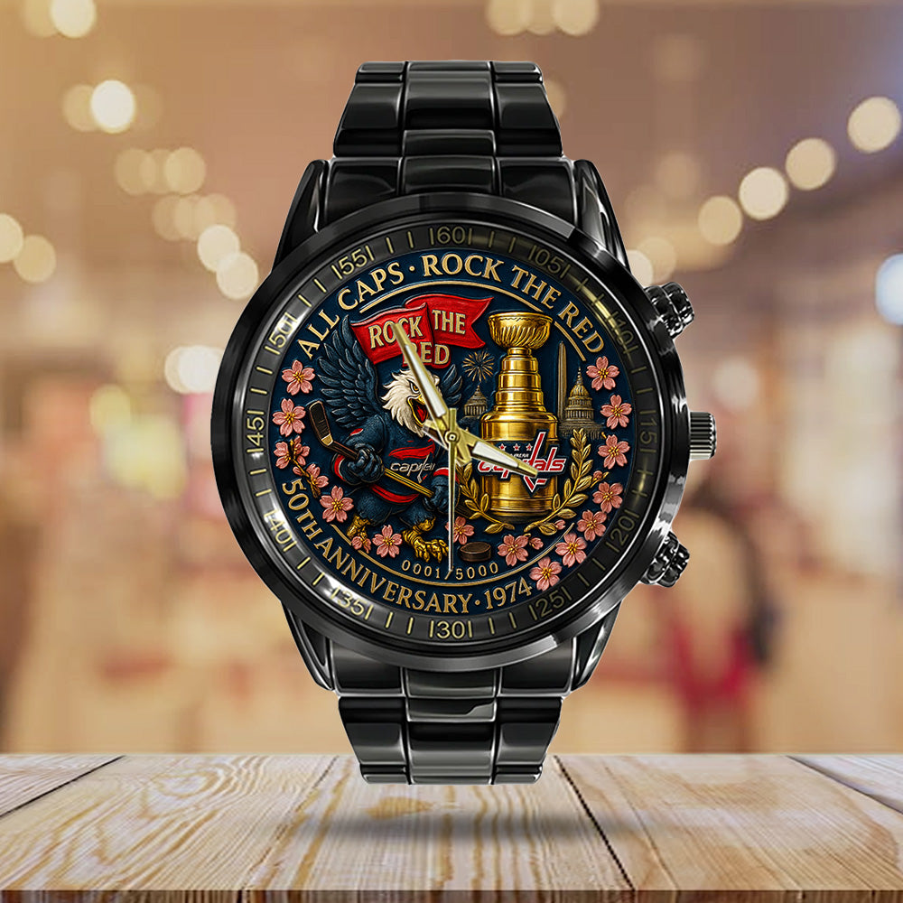Washington Capitals 50 Years Black Stainless Steel Watch - TANTN17827