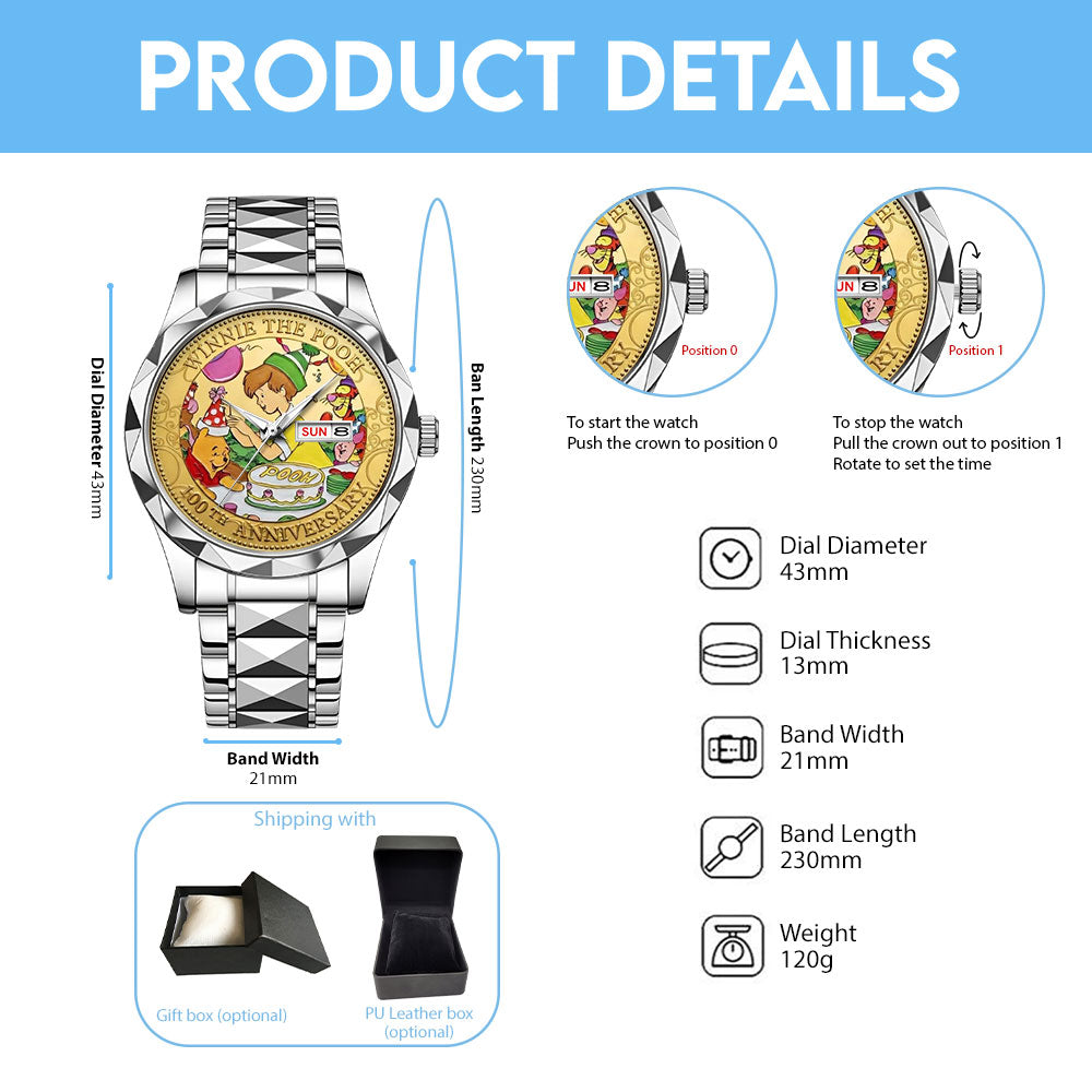 Winnie-the-Pooh 100th Anniversary Alloy Luxury Quartz Watch - TMTHU4872