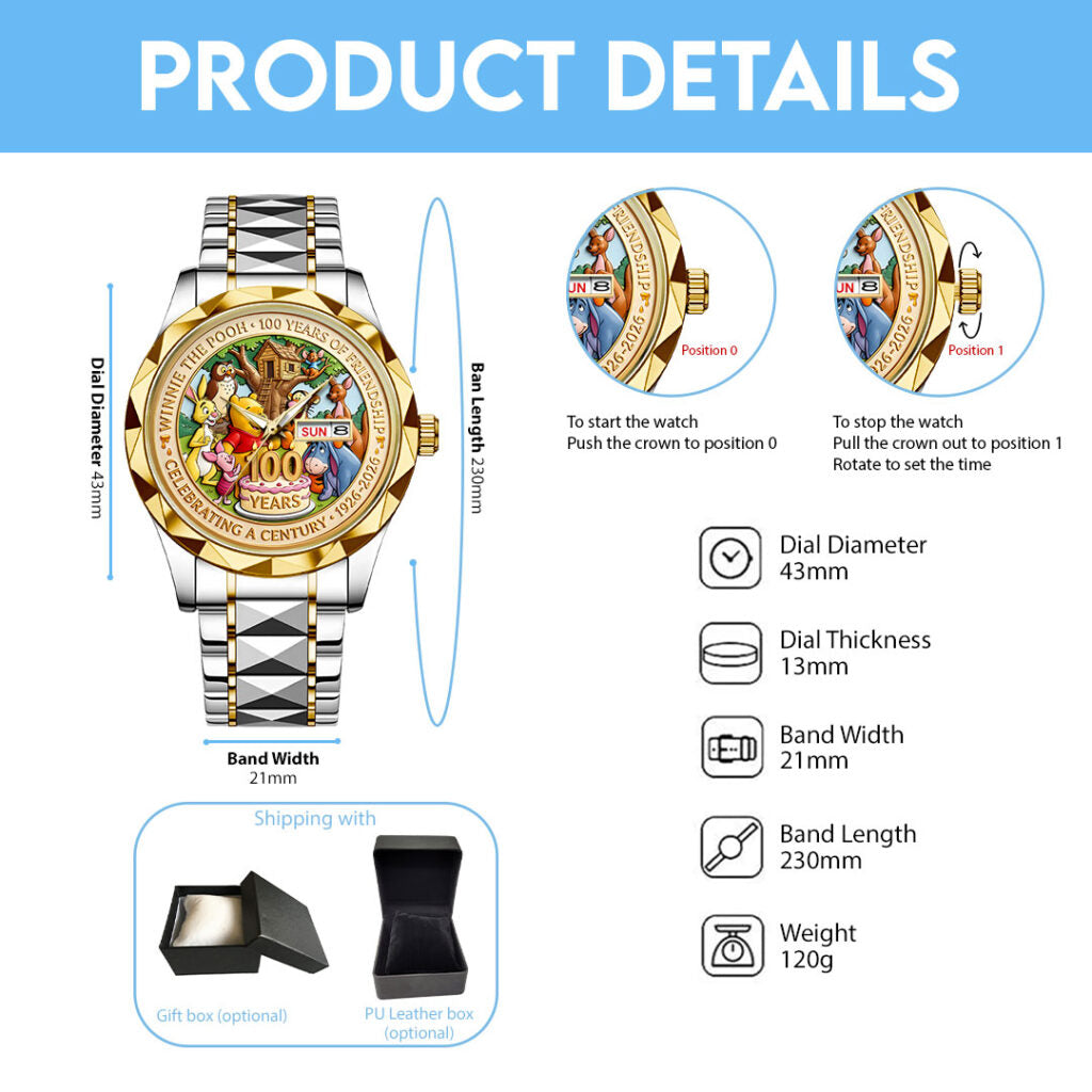 Winnie-the-Pooh 100th Anniversary Alloy Luxury Quartz Watch - HOATT15588