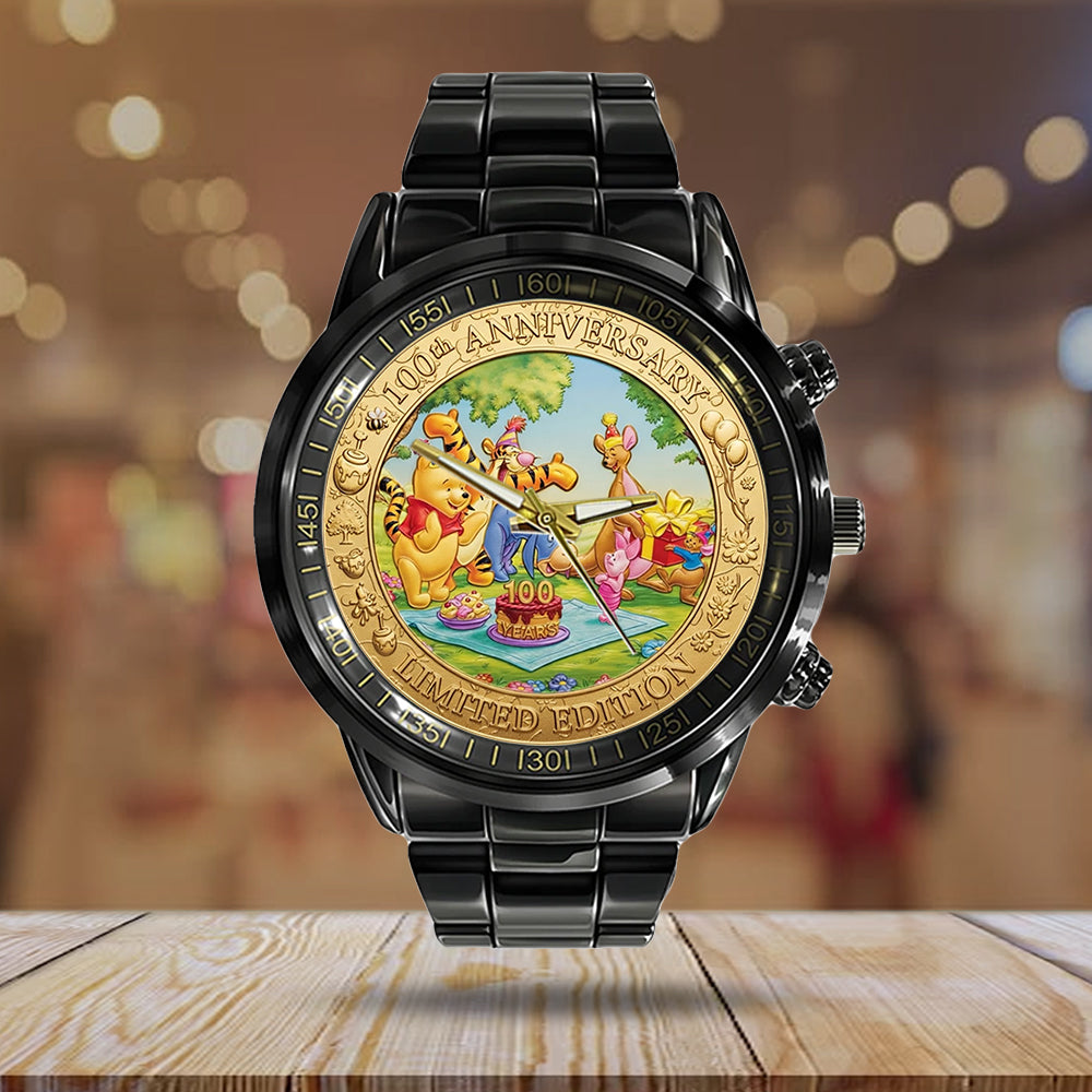 Winnie-the-Pooh 100th Anniversary Black Stainless Steel Watch - TMTHU4724