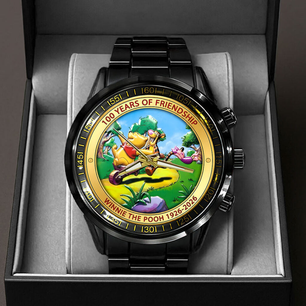 Winnie-the-Pooh 100th Anniversary Black Stainless Steel Watch - HOATT15635