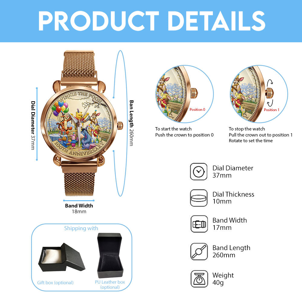 Winnie-the-Pooh 100th Anniversary Mesh Strap Quartz Watch - TMTHU4871