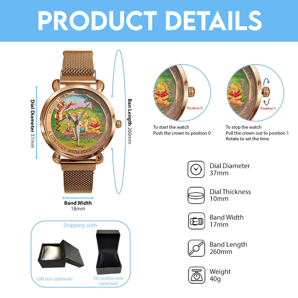 Winnie-the-Pooh 100th Anniversary Mesh Strap Quartz Watch - TMTHU4971