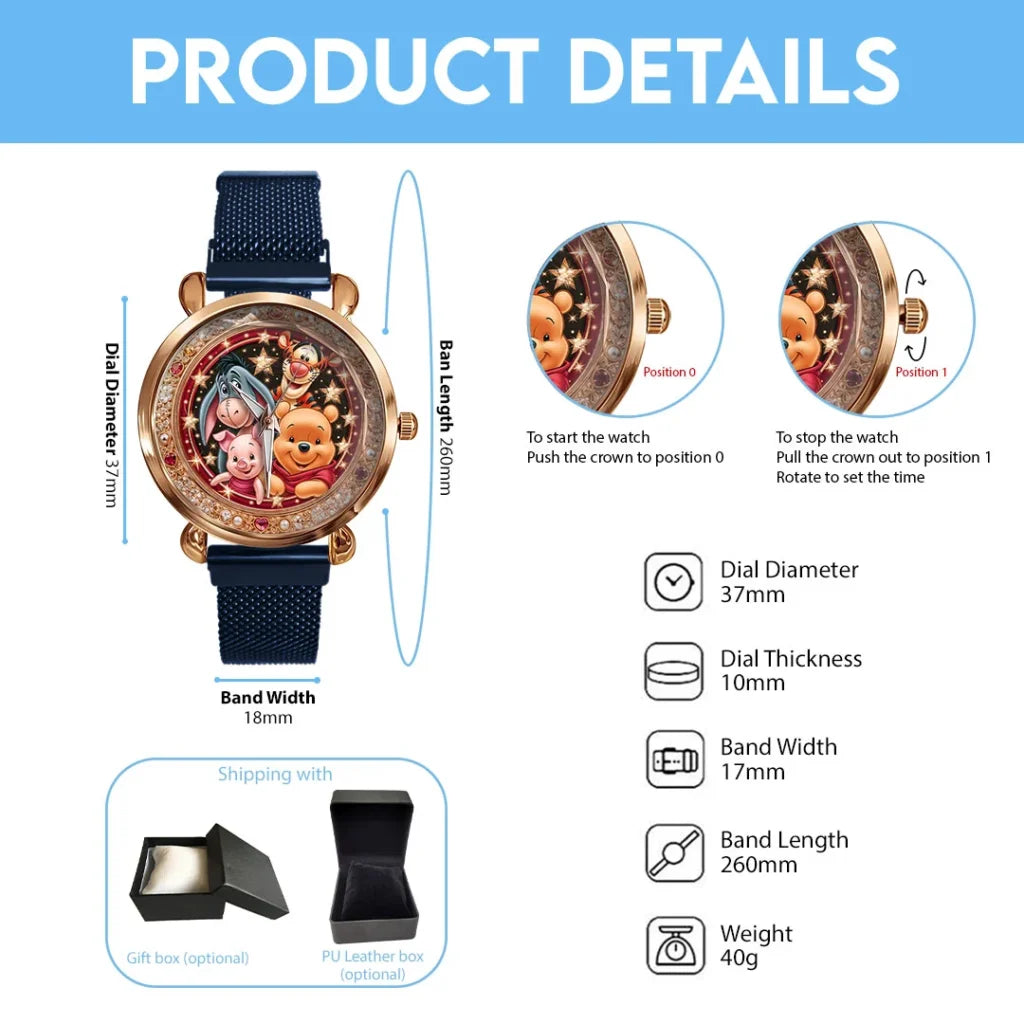 Winnie-the-Pooh 100th Anniversary Mesh Strap Quartz Watch - TMTHU9065