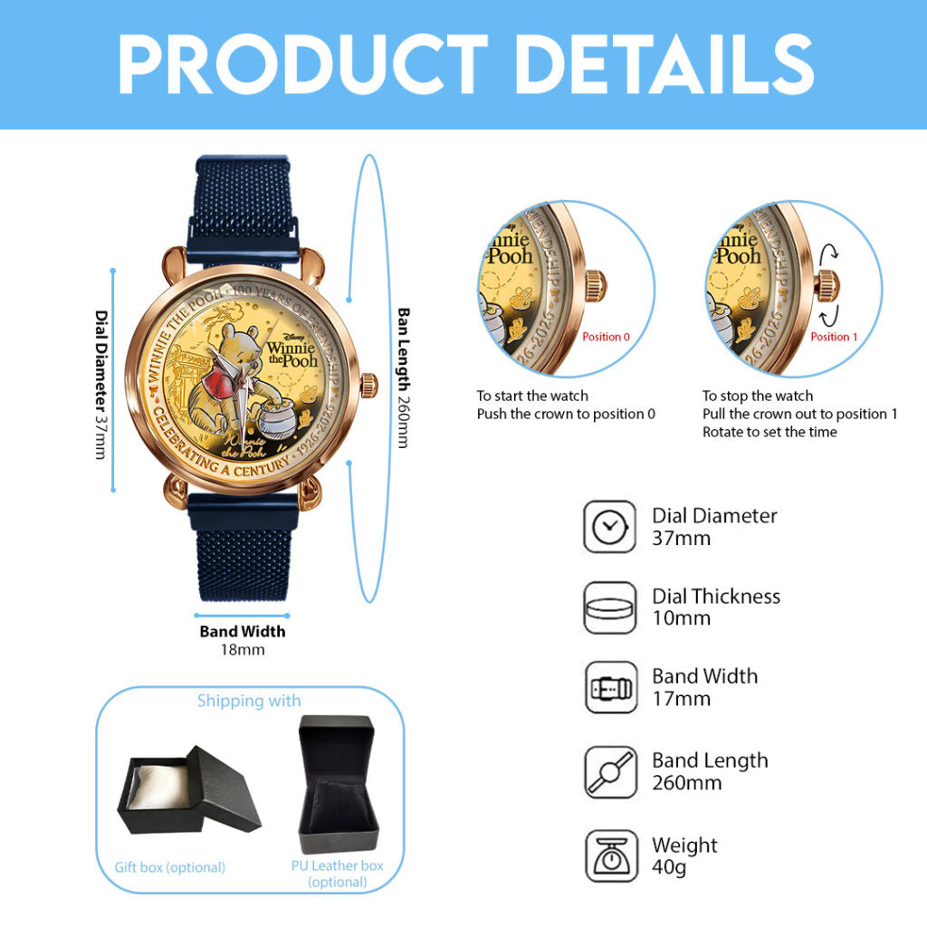 Winnie-the-Pooh 100th Anniversary Mesh Strap Quartz Watch - HOATT16478