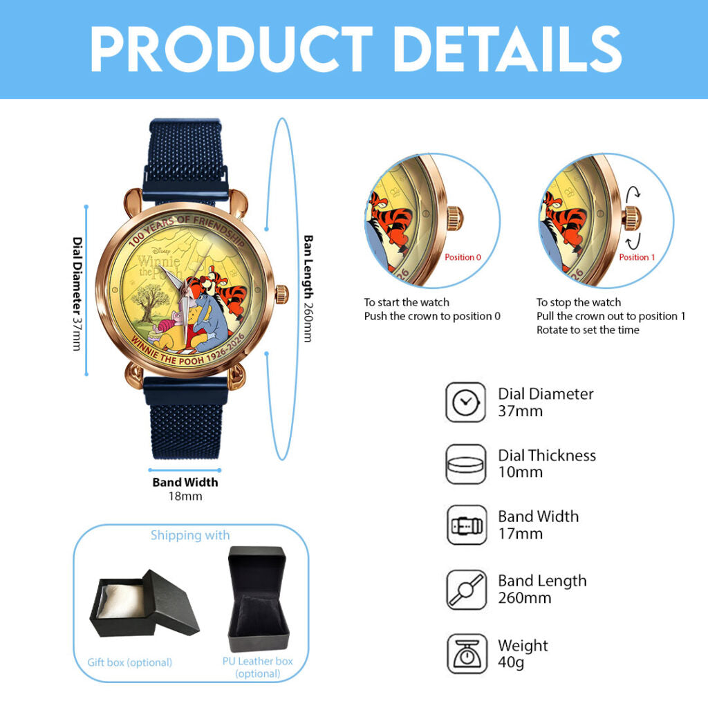Winnie-the-Pooh 100th Anniversary Mesh Strap Quartz Watch - HOATT16532