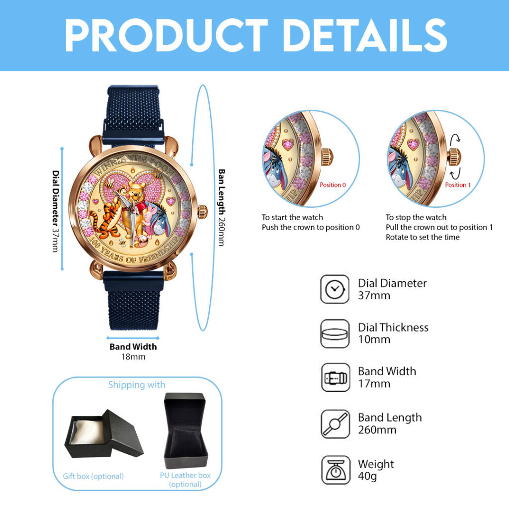 Winnie-the-Pooh 100th Anniversary Mesh Strap Quartz Watch - HOATT16932