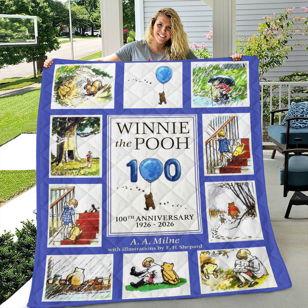 Winnie-the-Pooh 100th Anniversary Quilt Blanket - TMTHU3408
