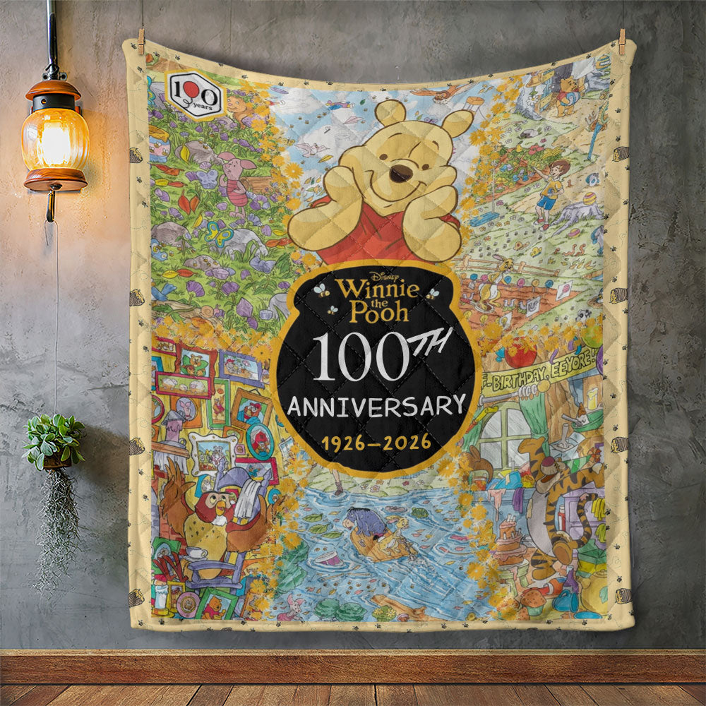 Winnie-the-Pooh 100th Anniversary Quilt Blanket - TMTHU3779