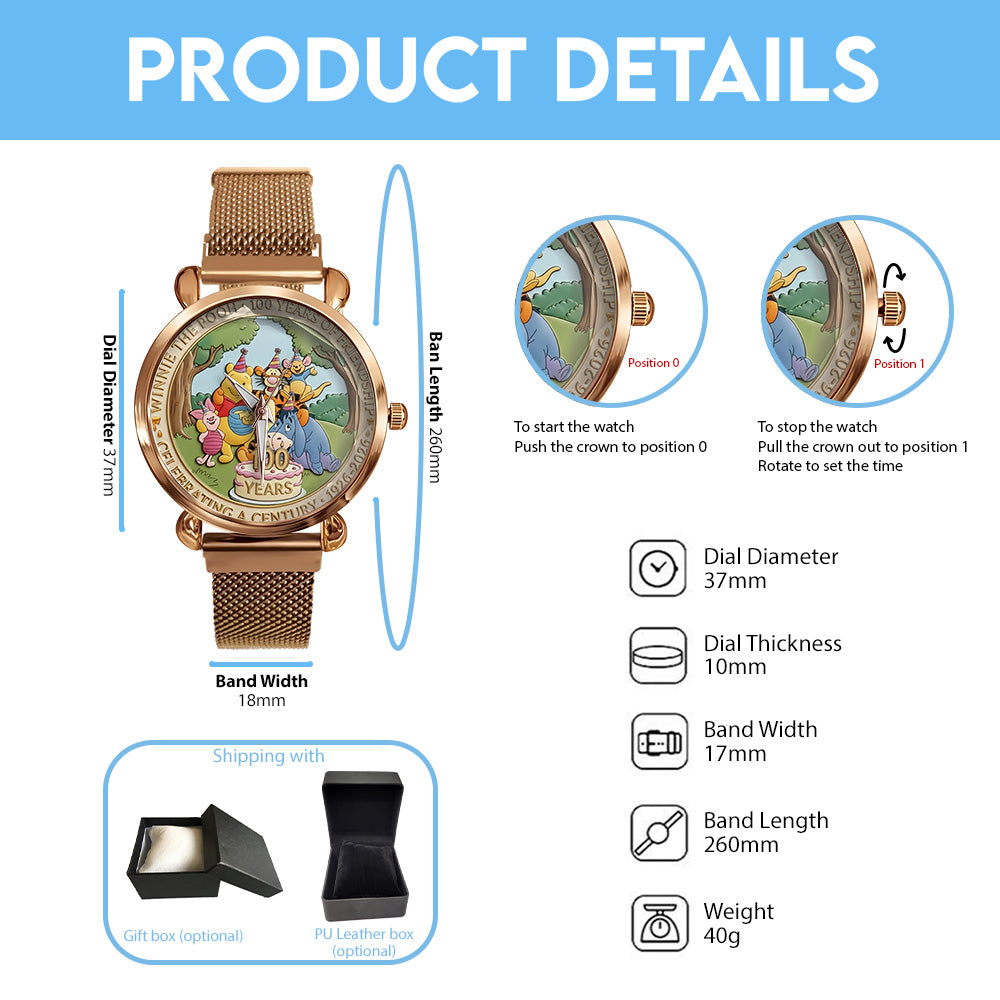 Winnie-the-Pooh 100th Anniversary Mesh Strap Quartz Watch - TANTN20135