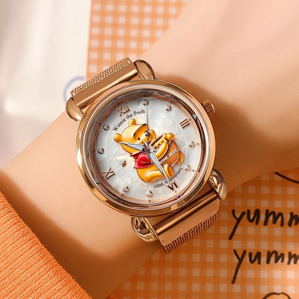 Personalized Winnie-the-Pooh 100th Anniversary Mesh Strap Quartz Watch - VANDH5010