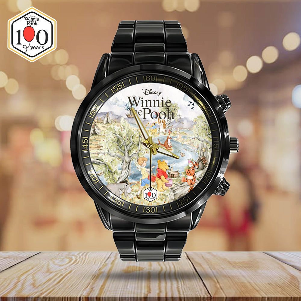 Winnie-the-Pooh 100th Anniversary Black Stainless Steel Watch - GNE7841
