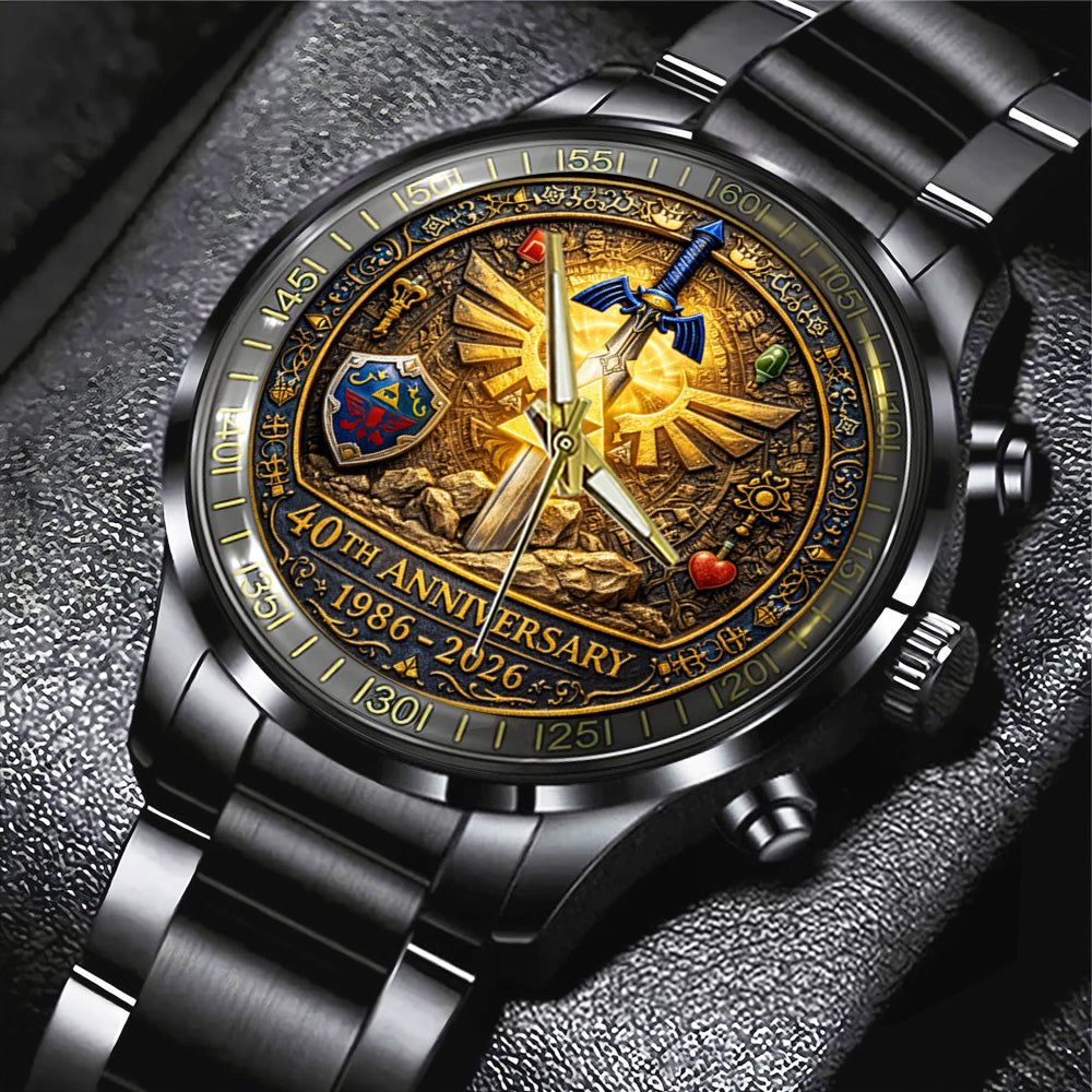 The Legend of Zelda 40th Anniversary Black Stainless Steel Watch - TANTN19993