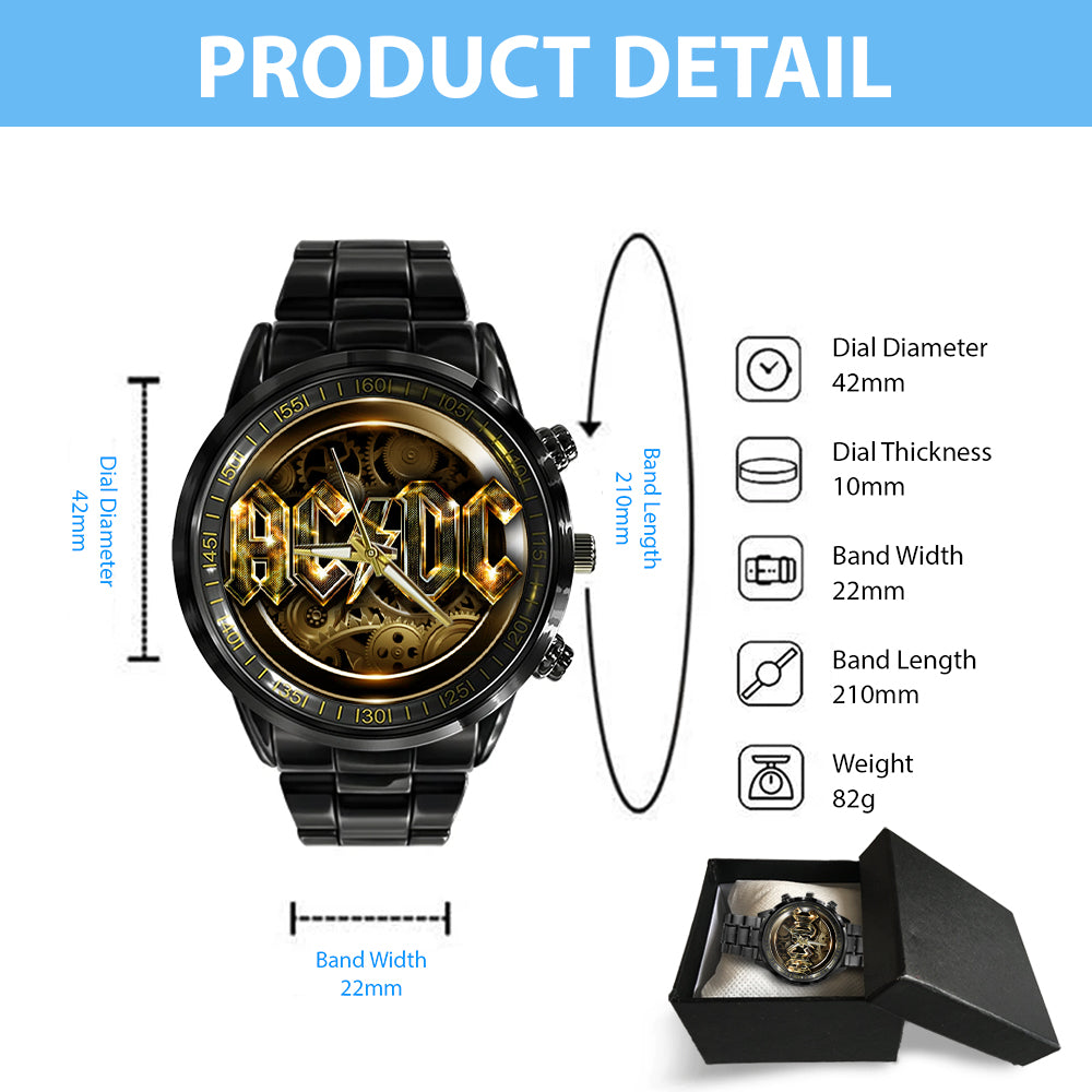 AC/DC Black Stainless Steel Watch - GNE 1084